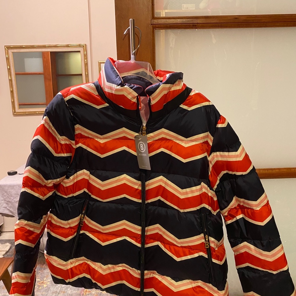 Bogner Designer Ski Jacket, navy/orange -size L